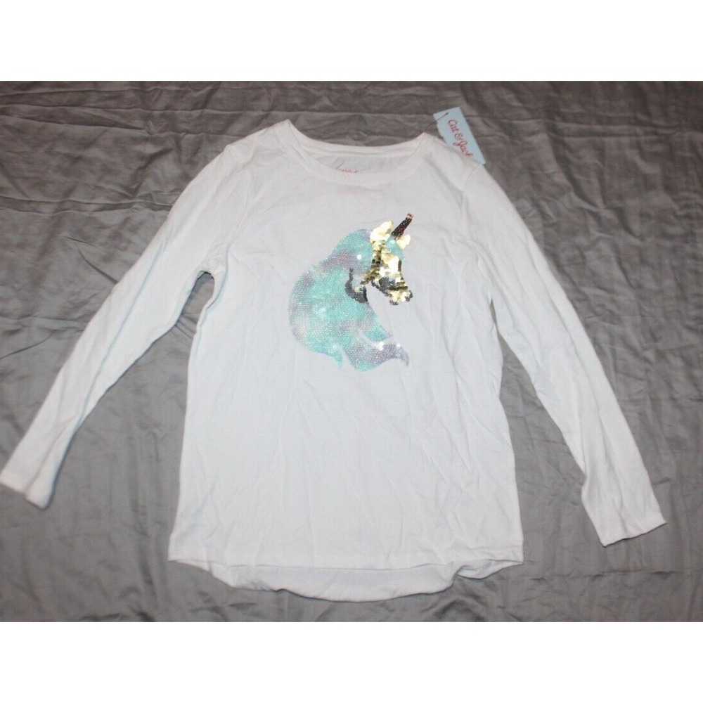 Girls Cat & Jack Long Sleeve sequence T Shirt Size XL 14 NEW